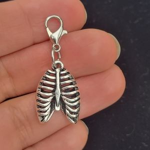 Anatomical ribs lungs charms planner zipper clipon journal bracelet charms